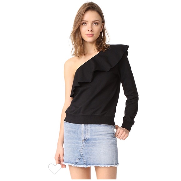 ruffle shoulder sweatshirt